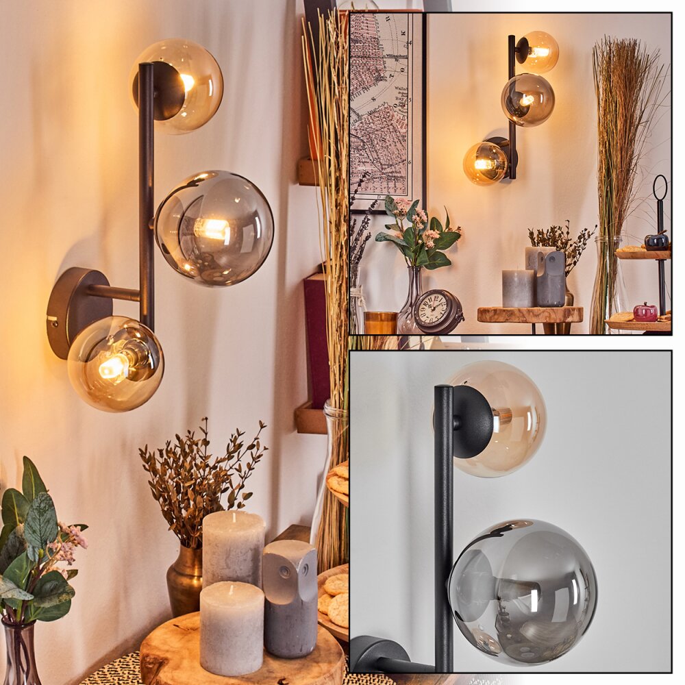 Chehalis Lampada a sfera, Applique Ambrato, Grigio fumo, 3-Luci main product photo