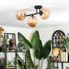 Chehalis Plafoniera, Lampada a sfera Ambrato, 3-Luci