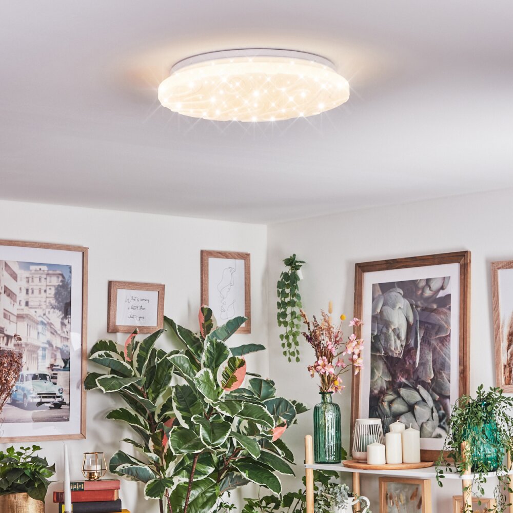 Deral Plafoniera LED Bianco, 1-Luce, Telecomando