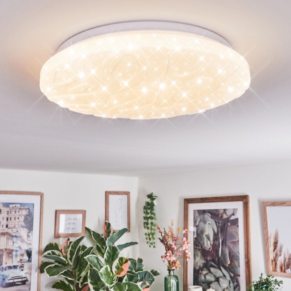 Deral Plafoniera LED Bianco, 1-Luce, Telecomando