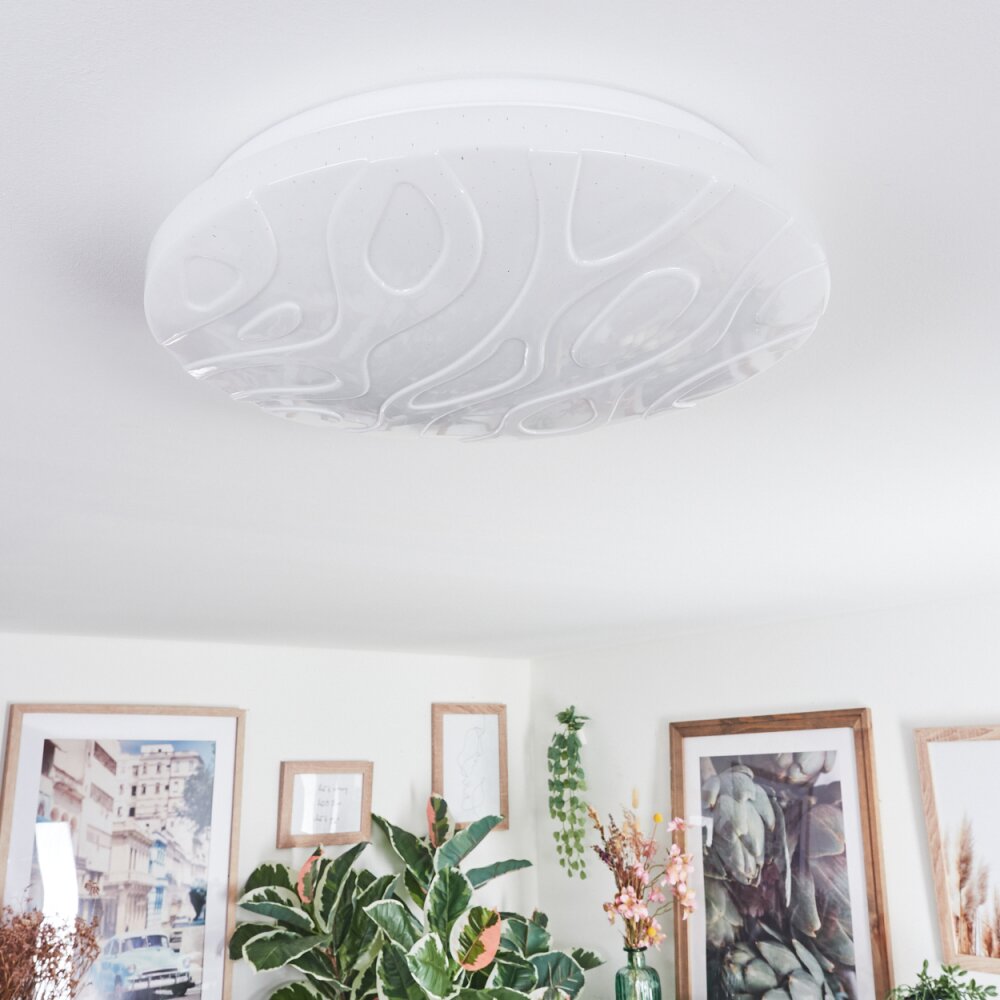 Deral Plafoniera LED Bianco, 1-Luce, Telecomando