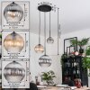 Koyoto Lampadario a sospensione, Lampada a sfera, Lampada a sospensione Ambrato, Chiaro, Grigio fumo, 3-Luci