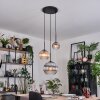 Koyoto Lampadario a sospensione, Lampada a sfera, Lampada a sospensione Ambrato, Chiaro, Grigio fumo, 3-Luci