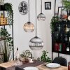 Koyoto Lampadario a sospensione, Lampada a sfera, Lampada a sospensione Ambrato, Chiaro, Grigio fumo, 3-Luci