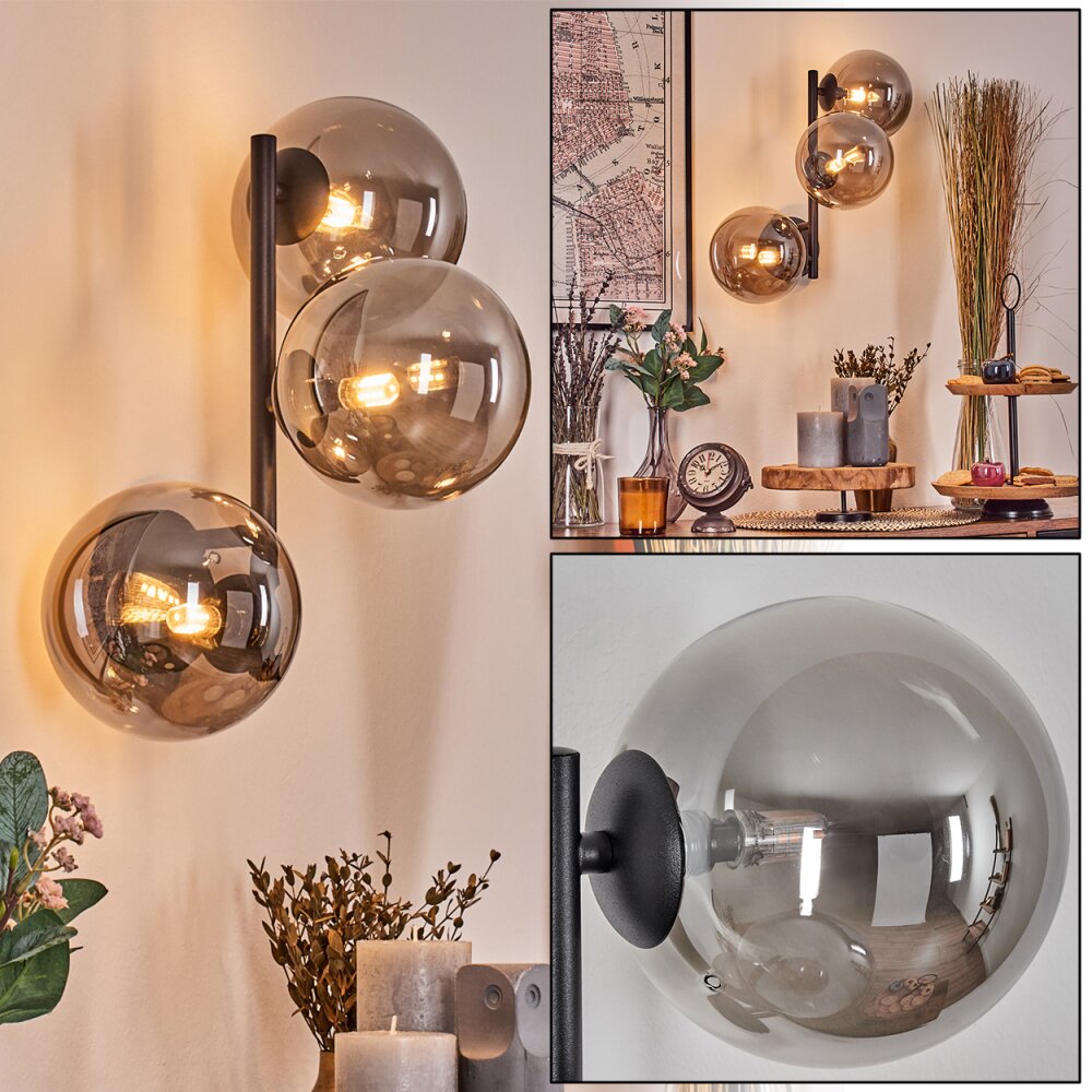 Chehalis Lampada a sfera, Applique Grigio fumo, 3-Luci main product photo