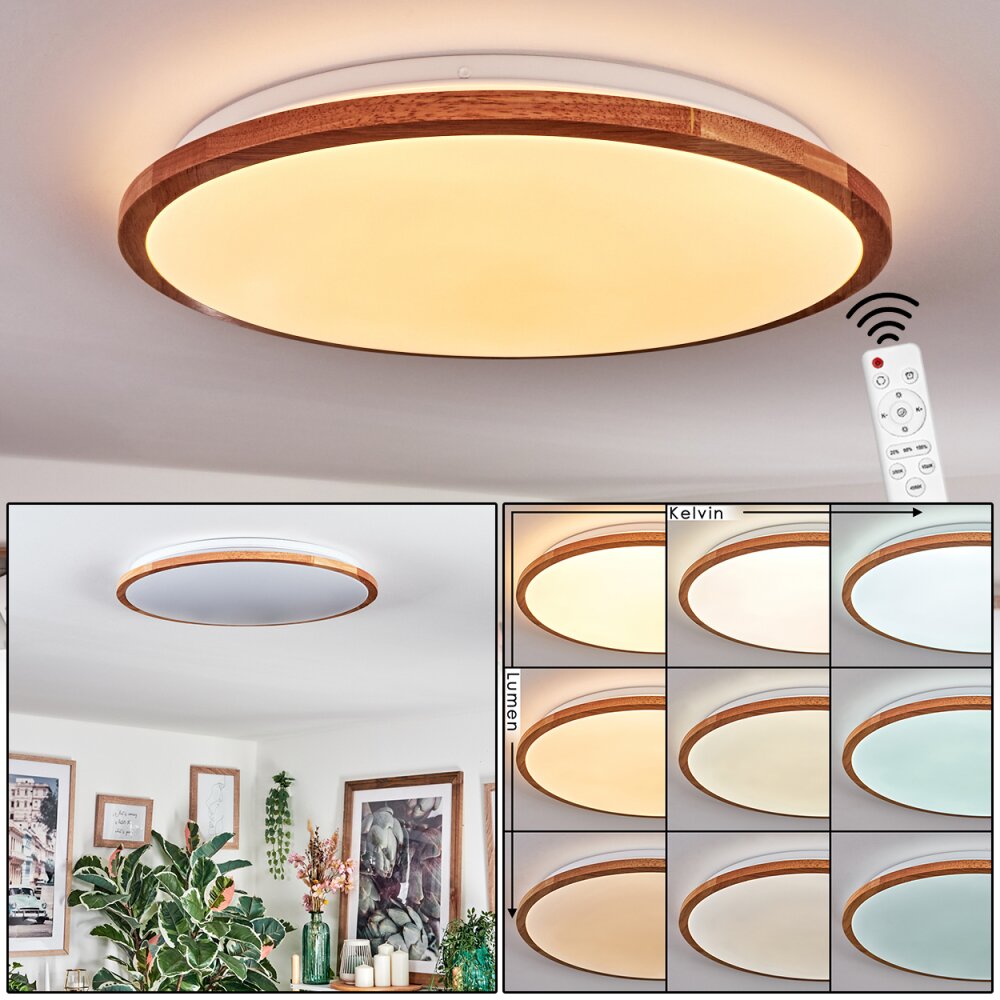 Nogueria Plafoniera, Panel LED Bianco, 1-Luce, Telecomando main product photo