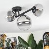 Chehalis Plafoniera, Lampada a sfera Chiaro, Grigio fumo, 3-Luci