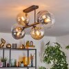 Gastor Plafoniera, Lampada a sfera Ambrato, Chiaro, Grigio fumo, 6-Luci