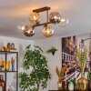 Gastor Plafoniera, Lampada a sfera Ambrato, Chiaro, Grigio fumo, 6-Luci
