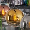 Koyoto Lampadario a sospensione, Lampada a sfera, Lampada a sospensione Cromo, Oro, Chiaro, Ramato, Grigio fumo, 3-Luci