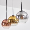 Koyoto Lampadario a sospensione, Lampada a sfera, Lampada a sospensione Cromo, Oro, Chiaro, Ramato, Grigio fumo, 3-Luci