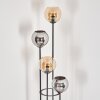 Koyoto Lampada da terra 30 cm Legno scuro, Nero, 4-Luci