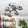 Gastor Plafoniera, Lampada a sfera Cromo, Grigio fumo, 8-Luci