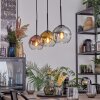 Koyoto Lampadario a sospensione, Lampada a sfera, Lampada a sospensione Cromo, Oro, Chiaro, Ramato, Grigio fumo, 3-Luci