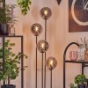 Gastor Lampada da terra 30 cm Legno scuro, Nero, 4-Luci