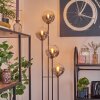 Gastor Lampada da terra 30 cm Legno scuro, Nero, 4-Luci