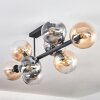 Gastor Plafoniera, Lampada a sfera Ambrato, Chiaro, Grigio fumo, 8-Luci