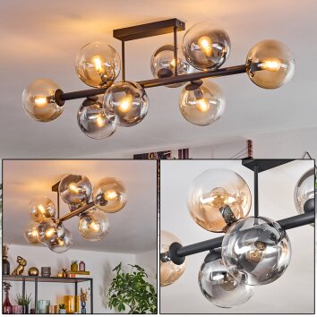 Gastor Plafoniera, Lampada a sfera Ambrato, Chiaro, Grigio fumo, 8-Luci