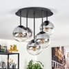 Gastor Plafoniera, Lampada a sfera 45 cm Chiaro, Grigio fumo, 5-Luci