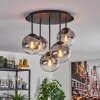 Gastor Plafoniera, Lampada a sfera 45 cm Chiaro, Grigio fumo, 5-Luci