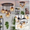 Gastor Plafoniera, Lampada a sfera 45 cm Ambrato, Chiaro, Grigio fumo, 5-Luci