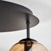 Gastor Plafoniera, Lampada a sfera 45 cm Ambrato, Chiaro, Grigio fumo, 5-Luci