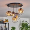 Gastor Plafoniera, Lampada a sfera 45 cm Ambrato, Chiaro, Grigio fumo, 5-Luci
