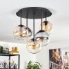 Gastor Plafoniera, Lampada a sfera 45 cm Ambrato, Chiaro, Grigio fumo, 5-Luci