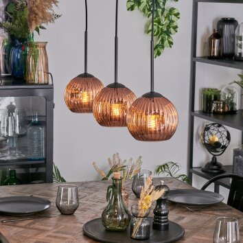 Ripoll Lampadario a sospensione, Lampada a sfera, Lampada a sospensione Ramato, 3-Luci