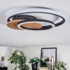 Rapoila Plafoniera LED Aspetto del legno, Nero, 1-Luce