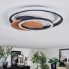 Rapoila Plafoniera LED Aspetto del legno, Nero, 1-Luce