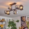 Gastor Plafoniera, Lampada a sfera Cromo, Chiaro, Grigio fumo, 6-Luci