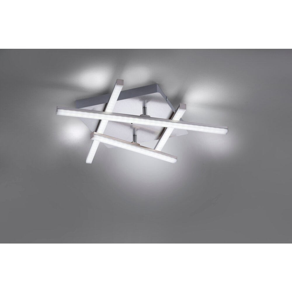 Leuchten Direkt LOLA-SIMON Plafoniera LED Acciaio inox, 2-Luci, Telecomando, Cambia colore main product photo