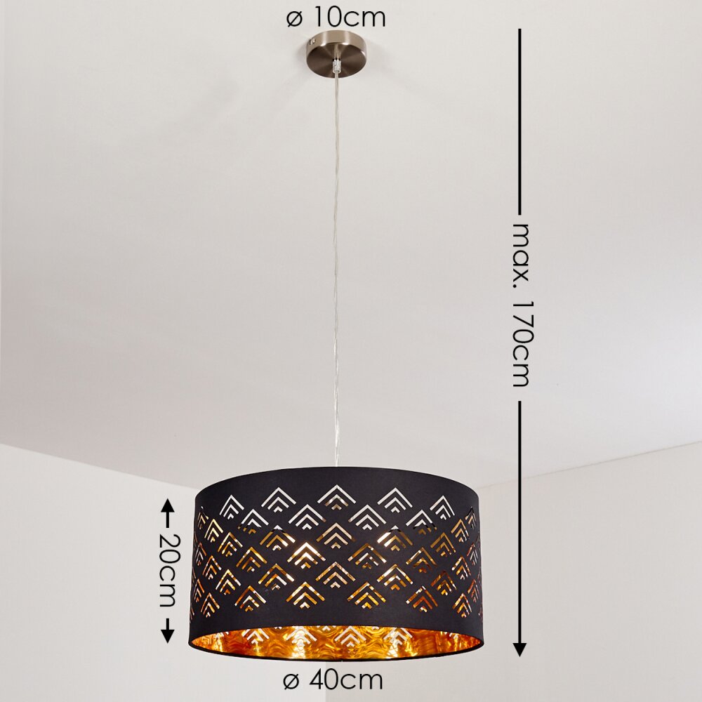 Samares Lampadario a sospensione Nichel opaco, 1-Luce