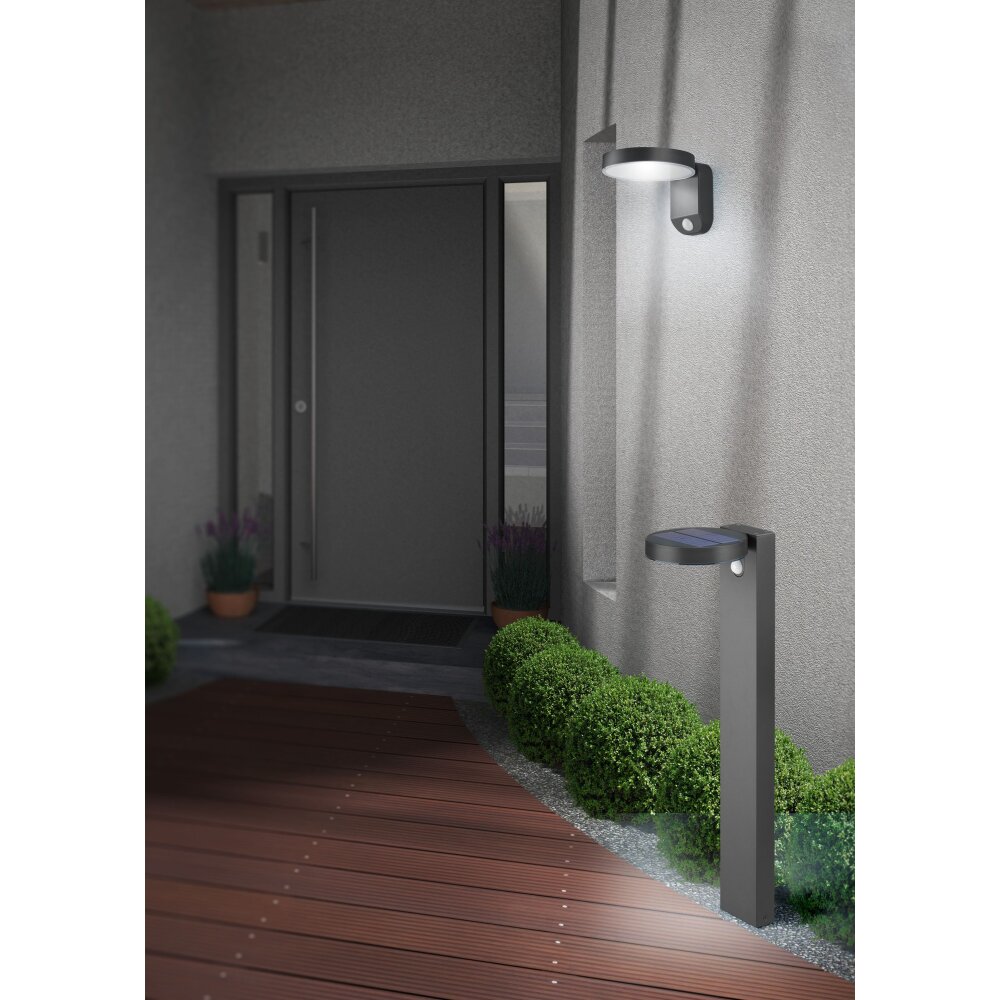 Reality Posadas Applique LED Antracite, 1-Luce, Sensori di movimento