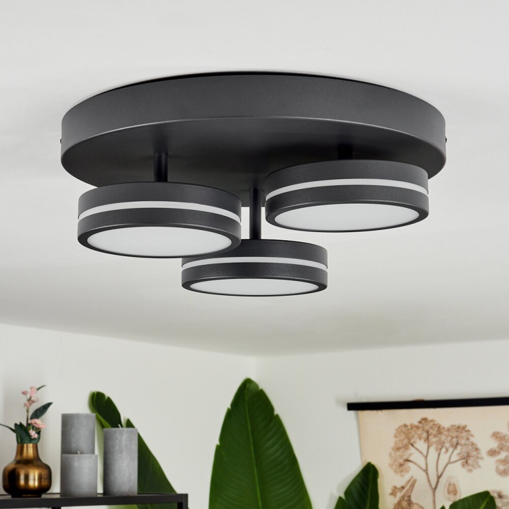 Huallilemu Plafoniera LED Nero, 3-Luci
