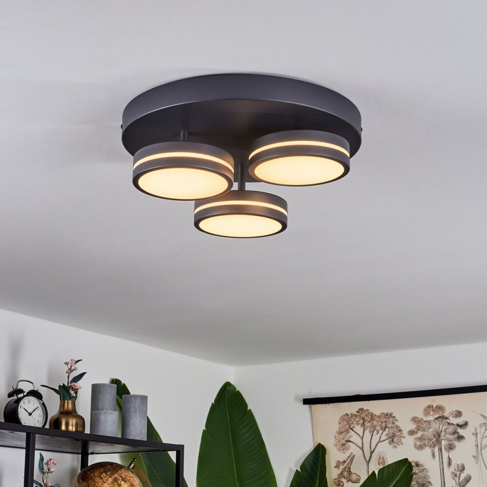 Huallilemu Plafoniera LED Nero, 3-Luci