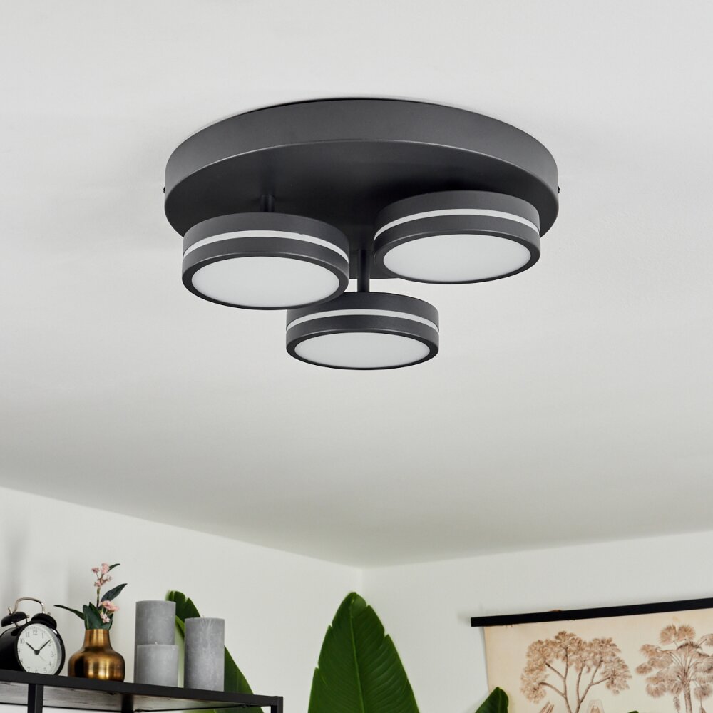 Huallilemu Plafoniera LED Nero, 3-Luci