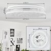 Savardeix Plafoniera LED Cromo, Bianco, 1-Luce, Telecomando, Cambia colore