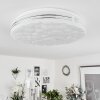 Savardeix Plafoniera LED Cromo, Bianco, 1-Luce, Telecomando, Cambia colore