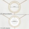 Paralume in tessuto  Bassagoda pezzo di ricambio, Paralume beige, Bianco