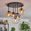 Gastor Plafoniera, Lampada a sfera 45 cm Ambrato, Chiaro, Grigio fumo, 5-Luci