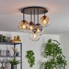 Gastor Plafoniera, Lampada a sfera 45 cm Ambrato, Chiaro, Grigio fumo, 5-Luci