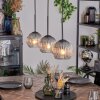 Koyoto Lampadario a sospensione, Lampada a sfera, Lampada a sospensione Chiaro, Grigio fumo, 3-Luci