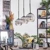 Koyoto Lampadario a sospensione, Lampada a sfera, Lampada a sospensione Chiaro, Grigio fumo, 3-Luci