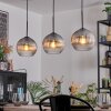 Koyoto Lampadario a sospensione, Lampada a sfera, Lampada a sospensione Chiaro, Grigio fumo, 3-Luci