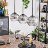 Koyoto Lampadario a sospensione, Lampada a sfera, Lampada a sospensione Chiaro, Grigio fumo, 3-Luci