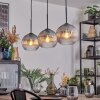 Koyoto Lampadario a sospensione, Lampada a sfera, Lampada a sospensione Chiaro, Grigio fumo, 3-Luci