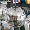 Koyoto Lampadario a sospensione, Lampada a sfera, Lampada a sospensione Chiaro, Grigio fumo, 3-Luci