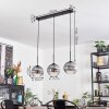 Koyoto Lampadario a sospensione, Lampada a sfera, Lampada a sospensione Chiaro, Grigio fumo, 3-Luci